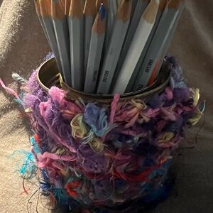 Handmade Multicolor Yarn Pencil Holder